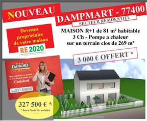 maison à la vente -   77400  DAMPMART, surface 82 m2 vente maison - UBI403151986